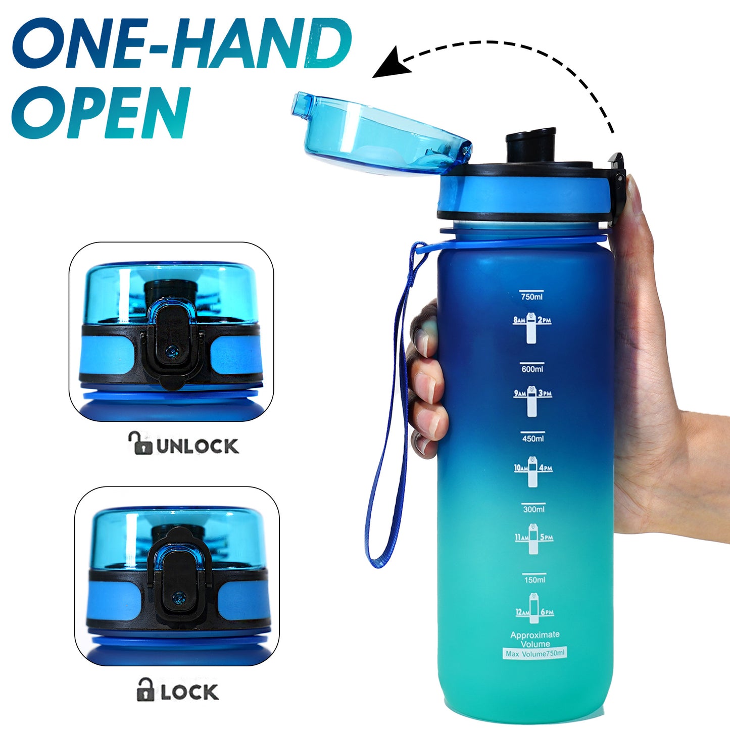 Damen Sportliche Wasserflasche Brehn