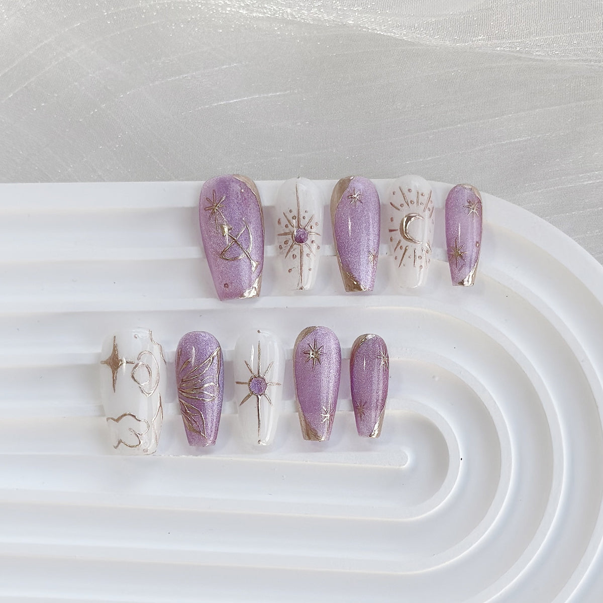 Himmels-inspirierte Press-On Nagelkunst Set