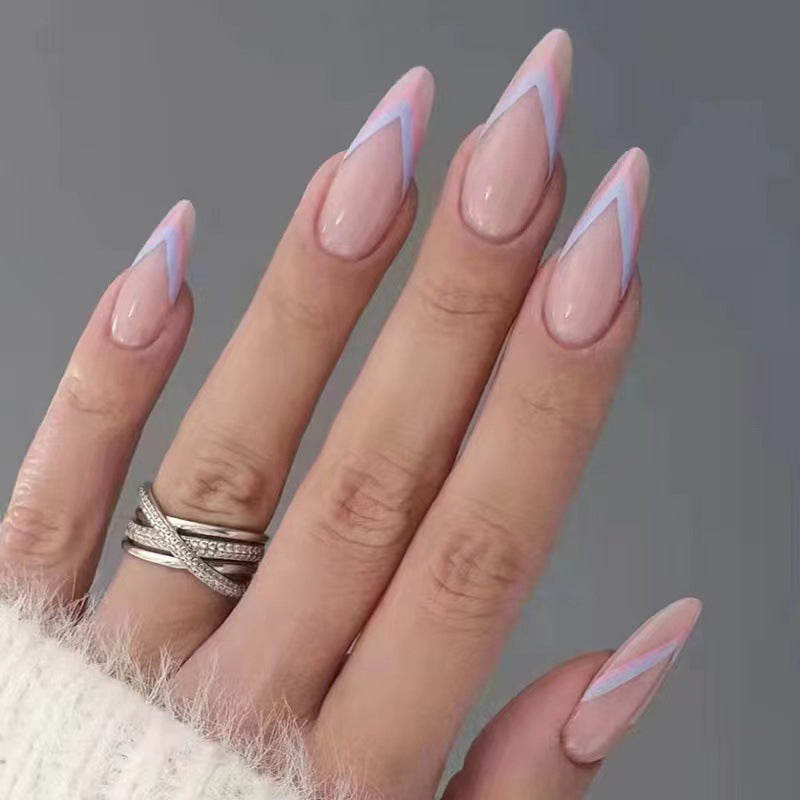 Künstlerisches Herz-Akzent Press-On Nagelset Brehn