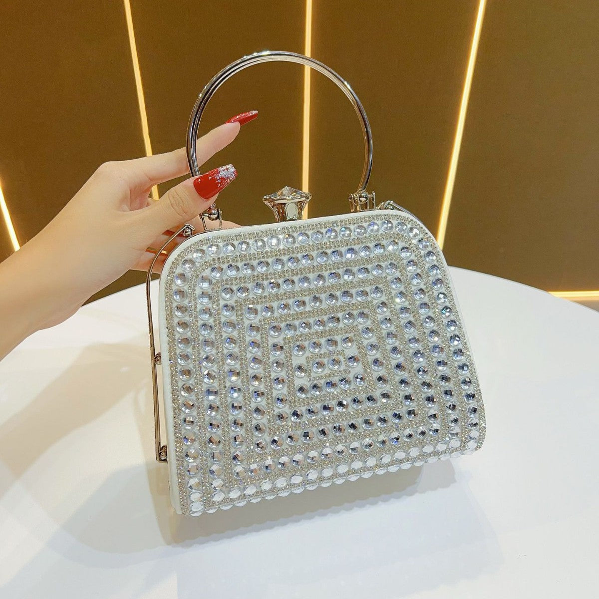Elegante Handheld Strass Abendtasche