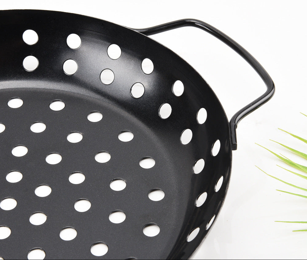 Perforiertes Grillpfannen und Gemüsekorb Set Aus Stahl Brehn