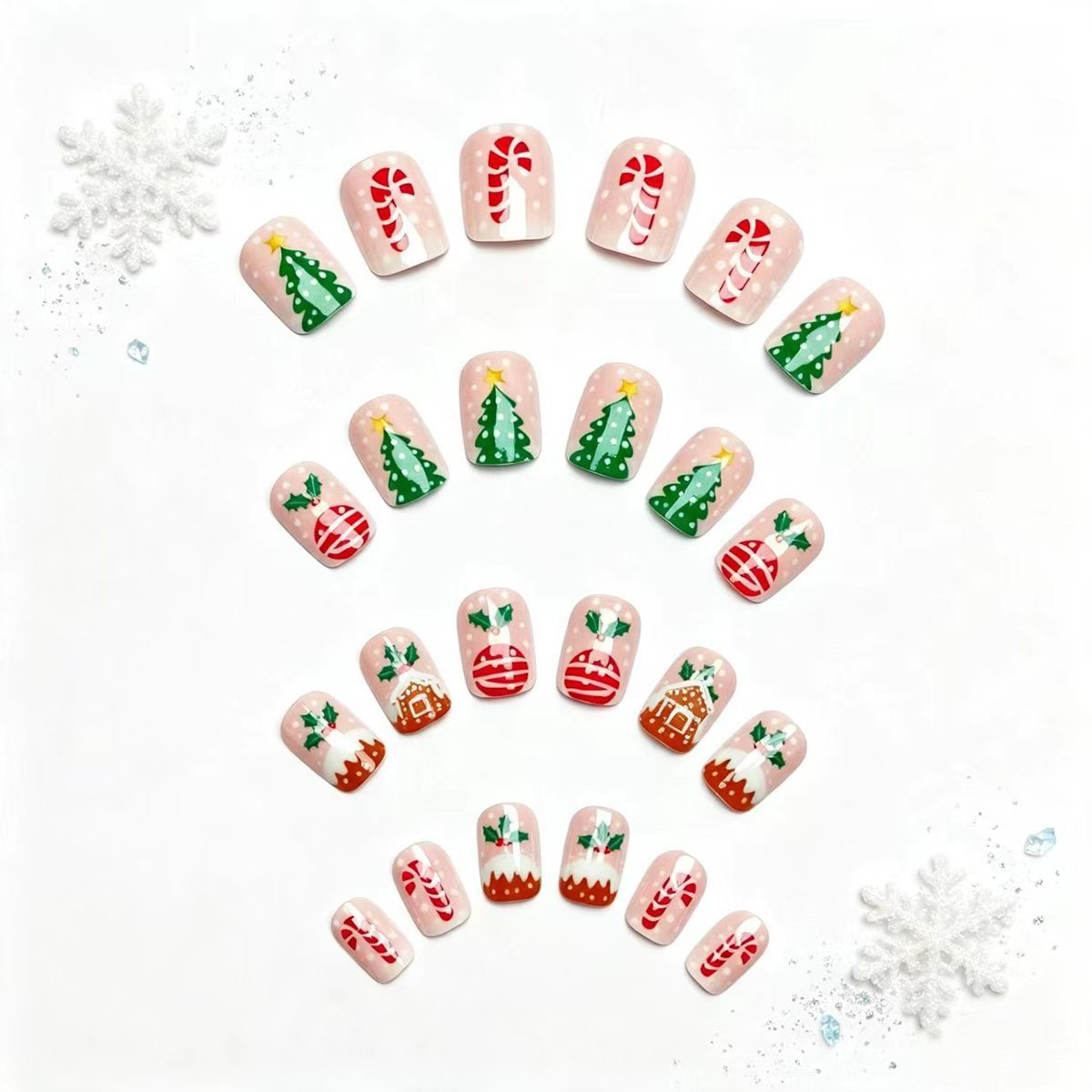 Kunstnägel mit Festlichem Weihnachtsdesign Brehn