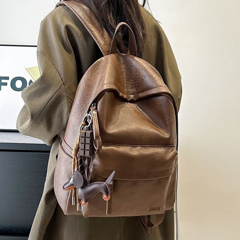 Lässiger Leder Rucksack Brehn