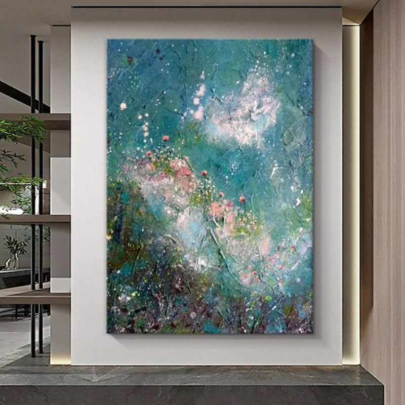 Texturiertes floral abstraktes Leinwand Wandkunst