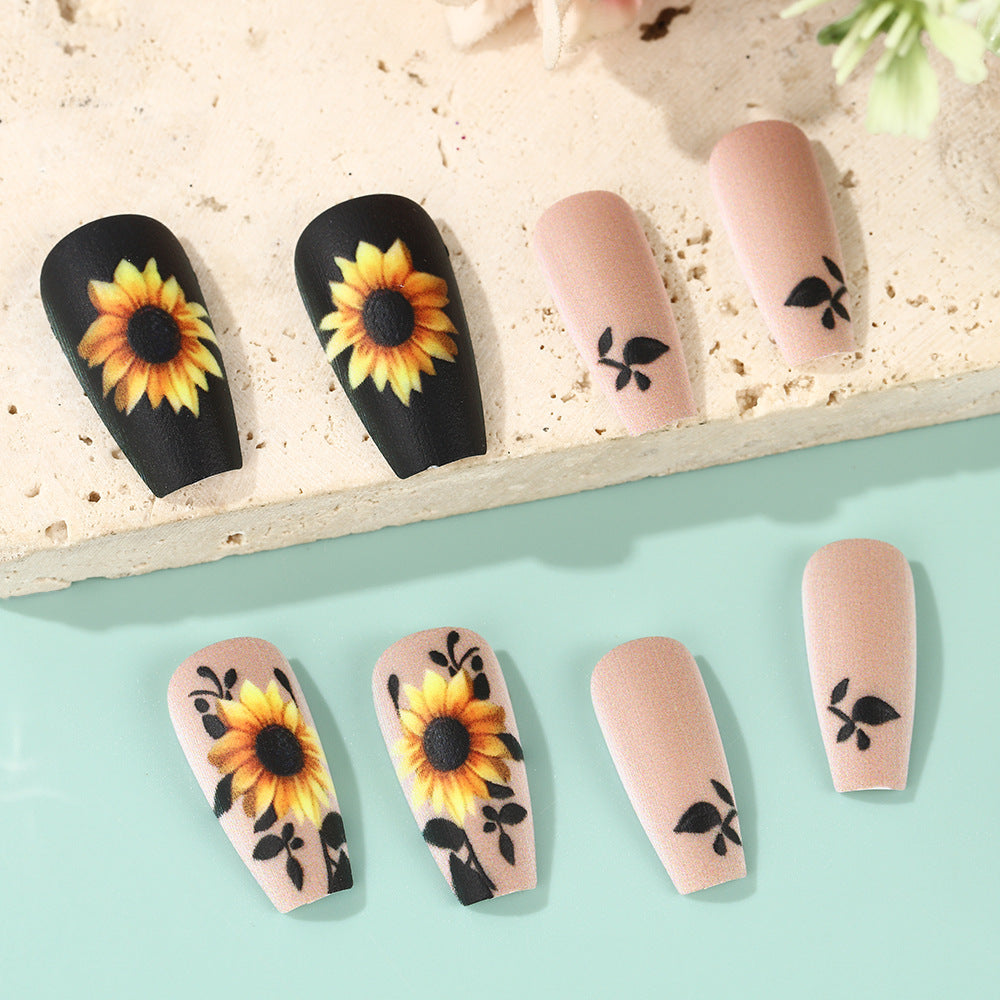 Kunstnägel mit Sonnenblumen-Motiv Brehn