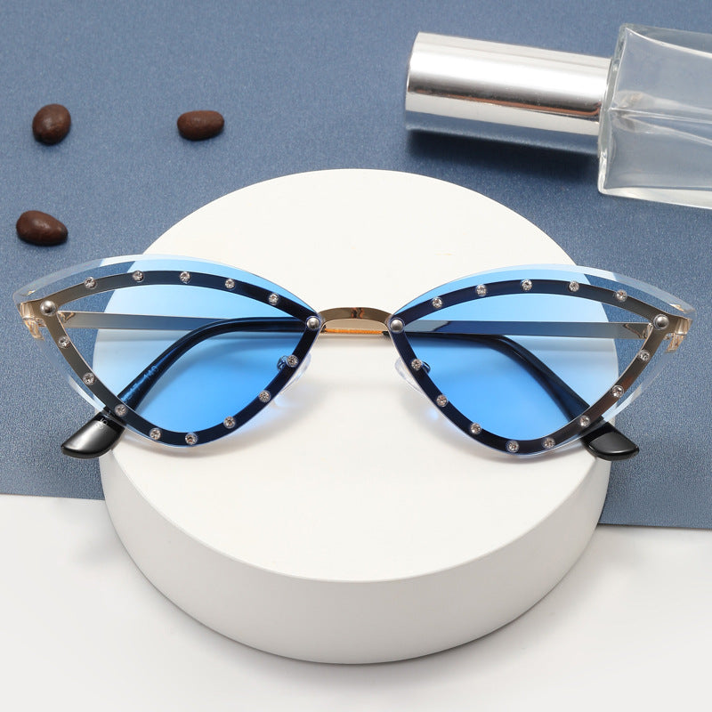 Damen Cat-Eye Sonnenbrille mit Glitzer-Details Brehn