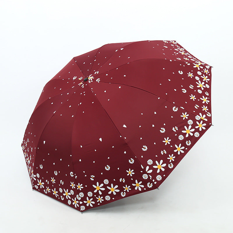 Damen Regenschirm mit floralem Design und verstärktem Rahmen Brehn