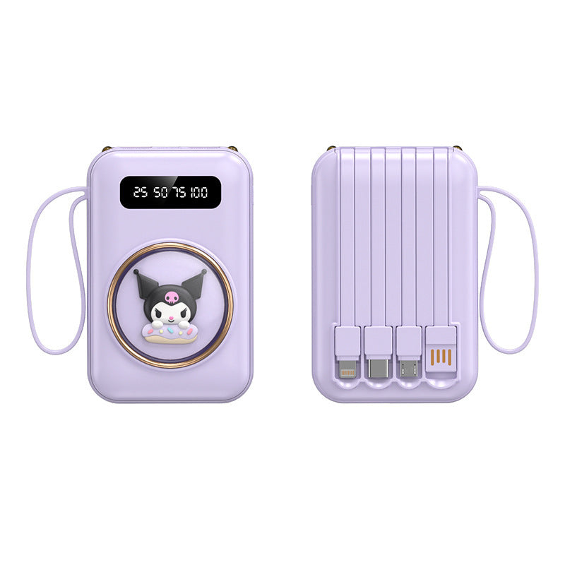 Lustige Powerbank mit Integrierten Ladekabeln Brehn