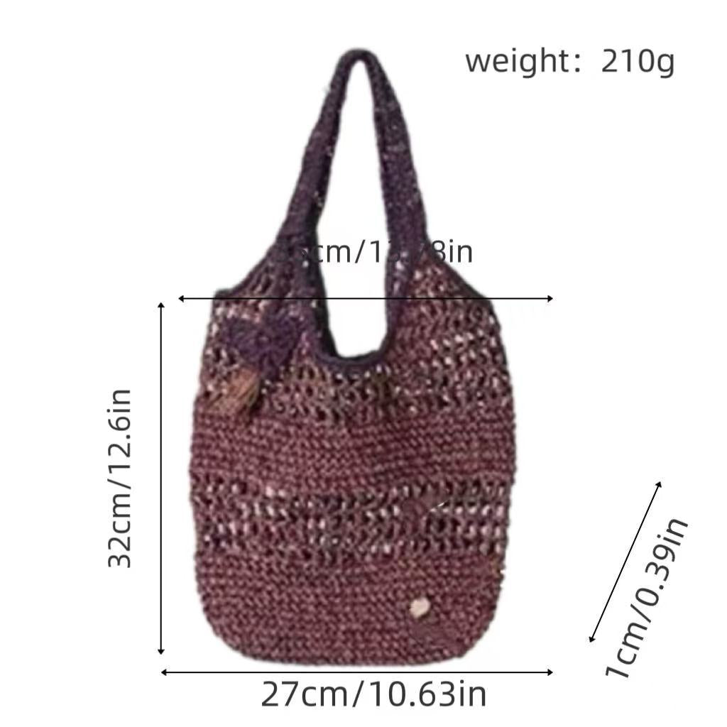 Tragetasche Aus Handgehäkeltem Garn mit Ergonomischen Schulterträgern Brehn