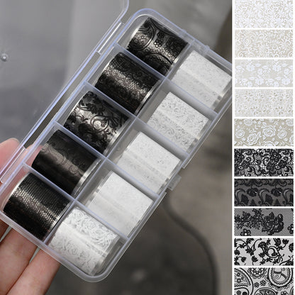Elegantes Spitzen-Nagelkunst-Aufkleber-Set