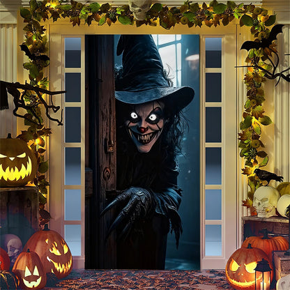 Halloween-Türposter mit großformatiger Grim-Reaper-Illustration und wiederverwendbarem PVC-Planenstoff