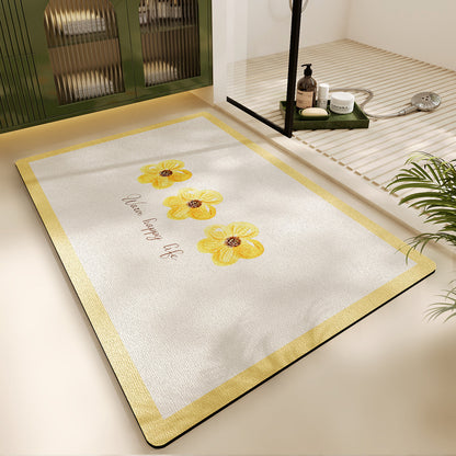 Florales Design-Badeteppich
