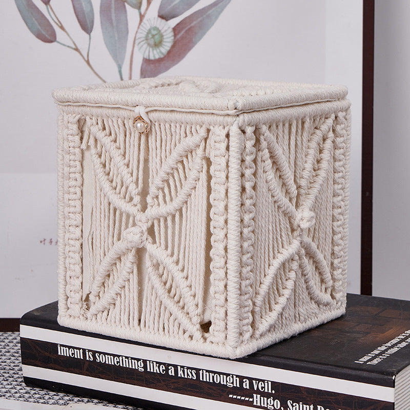 Elegante Makramé Taschentuchboxabdeckung