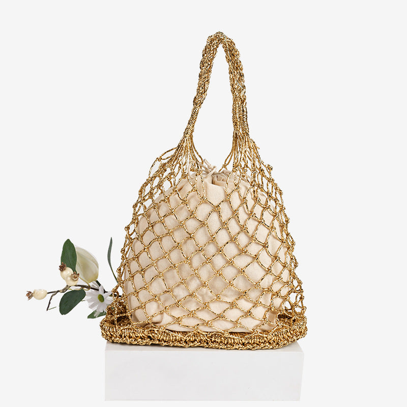 Damen stylische Netztasche mit Baumwollfutter Brehn