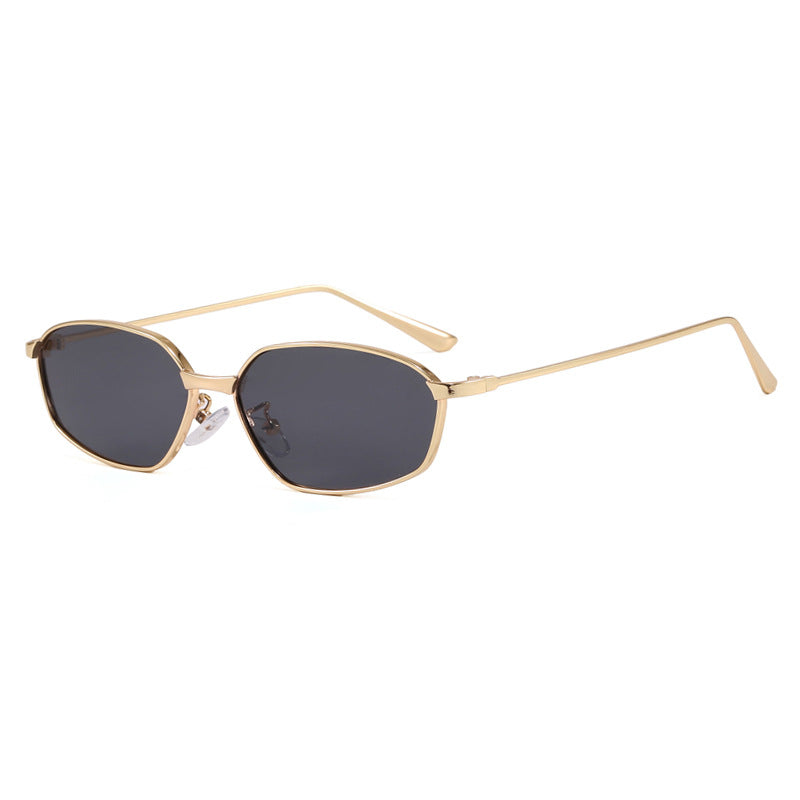 Damen geometrische Sonnenbrille mit schützendem UV-Filter und minimalistischem Metallrahmen Brehn