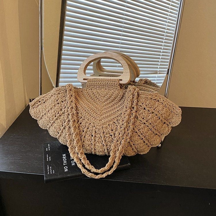 Handtasche mit Holzgriffen Brehn