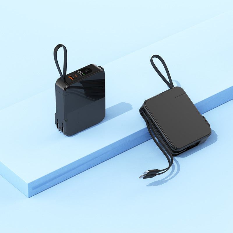 Kompaktes Reise-Ladegerät mit Integriertem Usb-C-Anschluss und Digitaler Anzeige Brehn