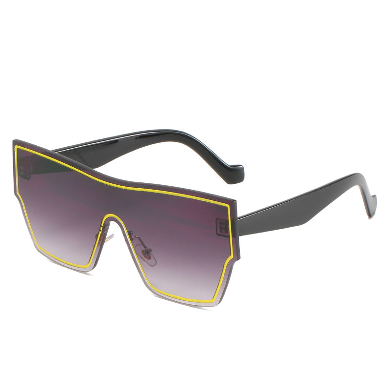 Damen futuristische Oversized-Wraparound-Sonnenbrille Brehn