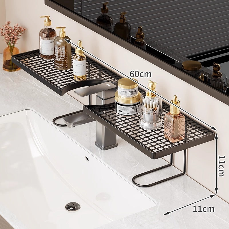 Über- Waschbecken- Arbeitsplatte Vanity Regal Organisator mit Gitter-Tabletts und U-Rahmen Unterstützung