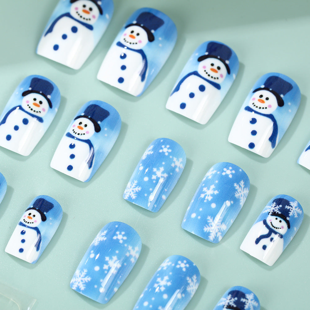 Kunstnägel mit winterlichem Schneemann-Design Brehn
