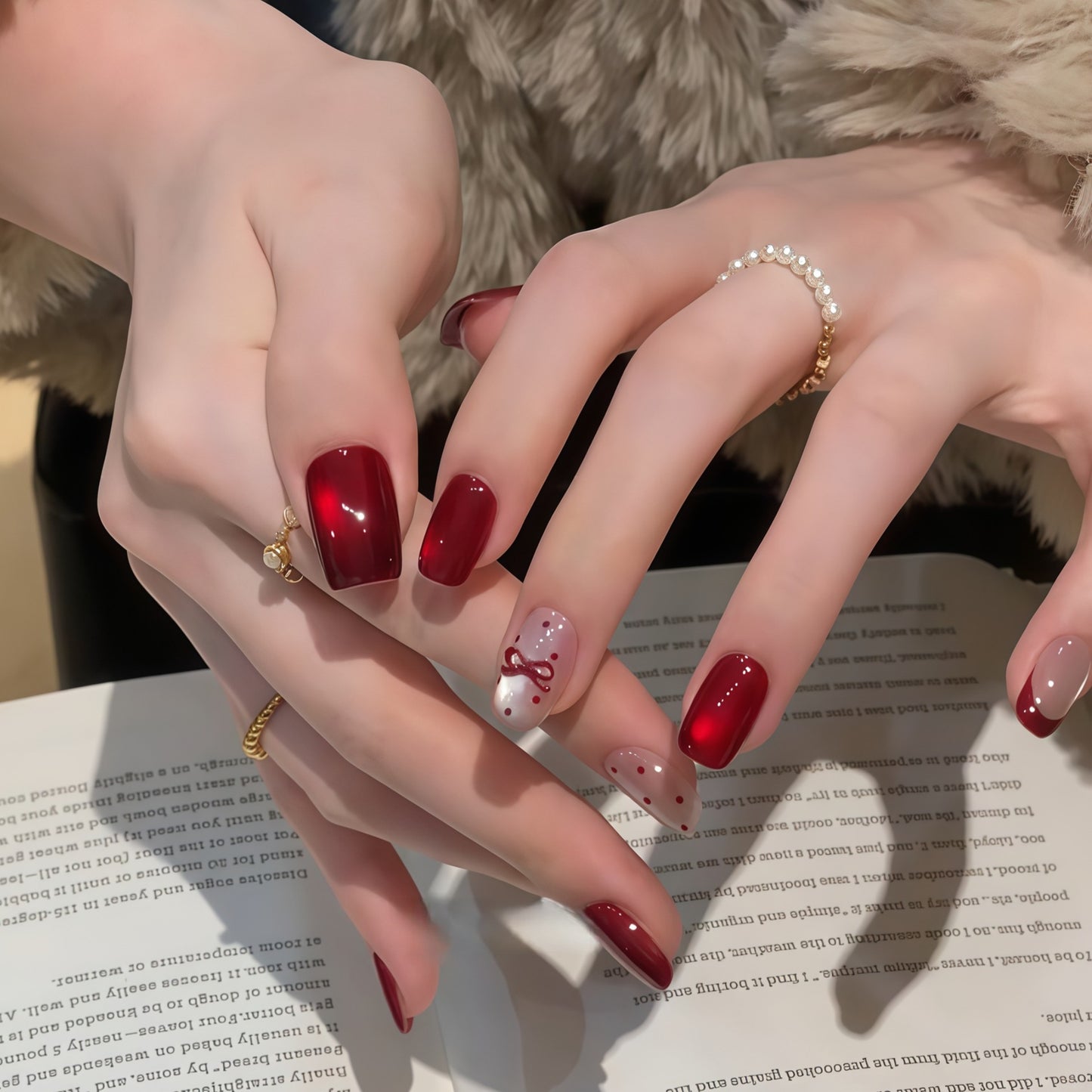 Elegante Kunstnagelset mit Dekorativer Schleifenakzenten Brehn