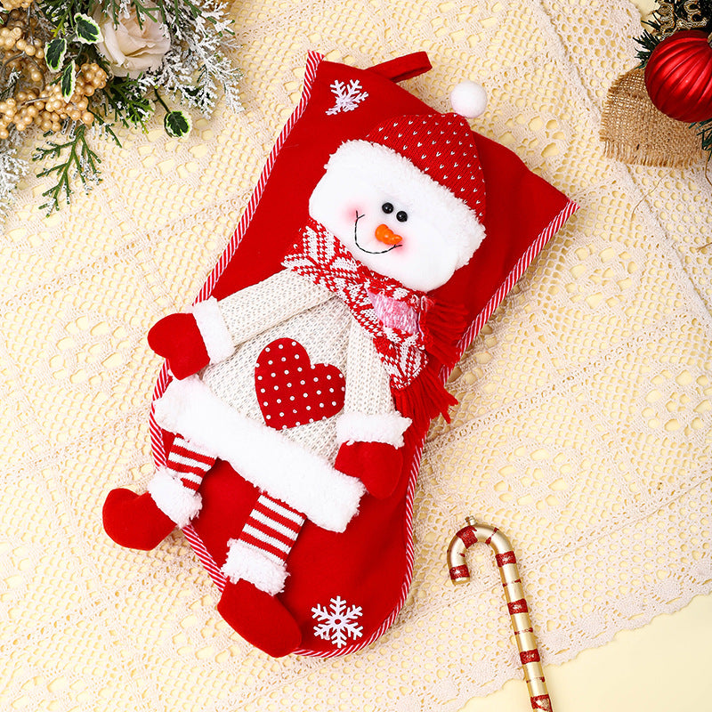 Festlicher Schneemann Weihnachtsstrumpf Brehn