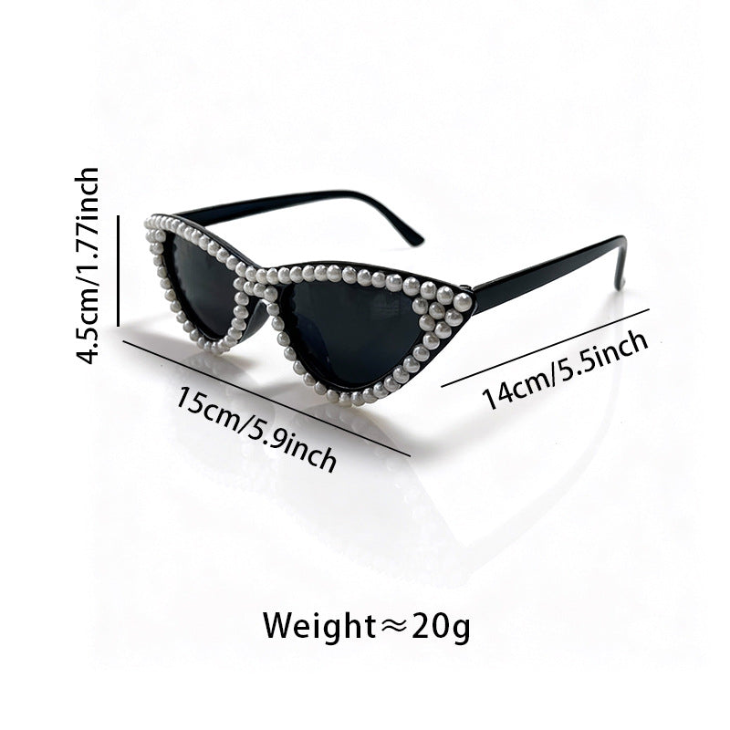 Perlenverzierte Katzenaugen-Sonnenbrille Brehn