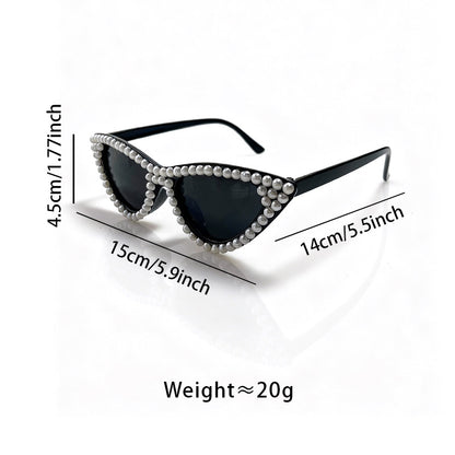Perlenverzierte Katzenaugen-Sonnenbrille Brehn