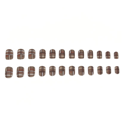 Trendiges Karomuster Nail Art Set Brehn