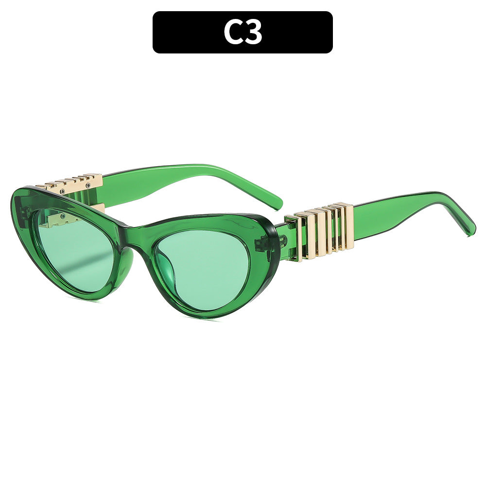 Damen Designer-Sonnenbrille mit luxuriösem Metallrahmen und stilvollen Verzierungen Brehn