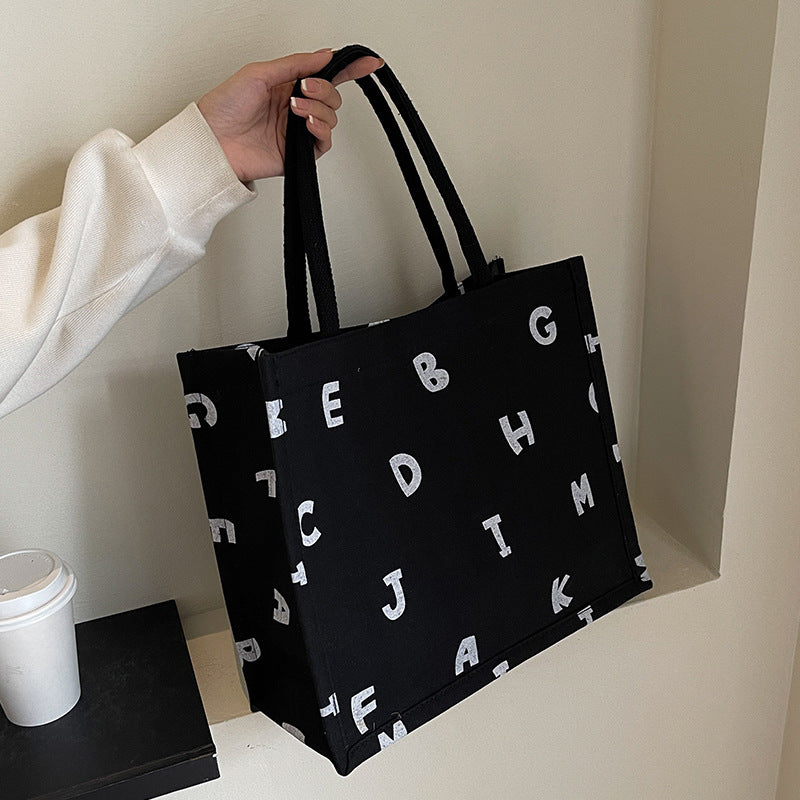 Alphabet Druck Canvas Tragetasche