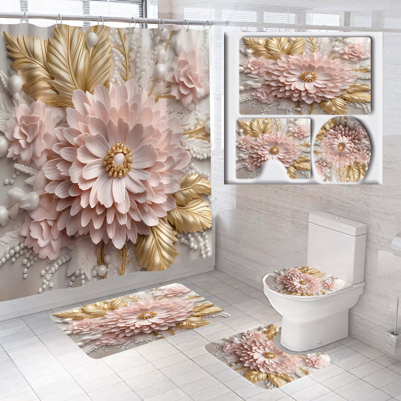 Floral Badezimmer Set Brehn