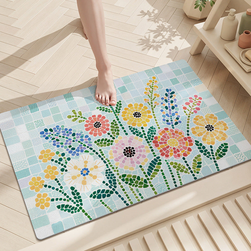 Florales Mosaik Badezimmermatte Brehn