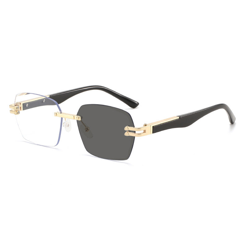 Herren elegante quadratische Sonnenbrille mit Holzarmen Brehn