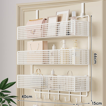 Über-Tür hängender doppelter belüfteter Mesh-Speicherkorb-Organizer mit Haken