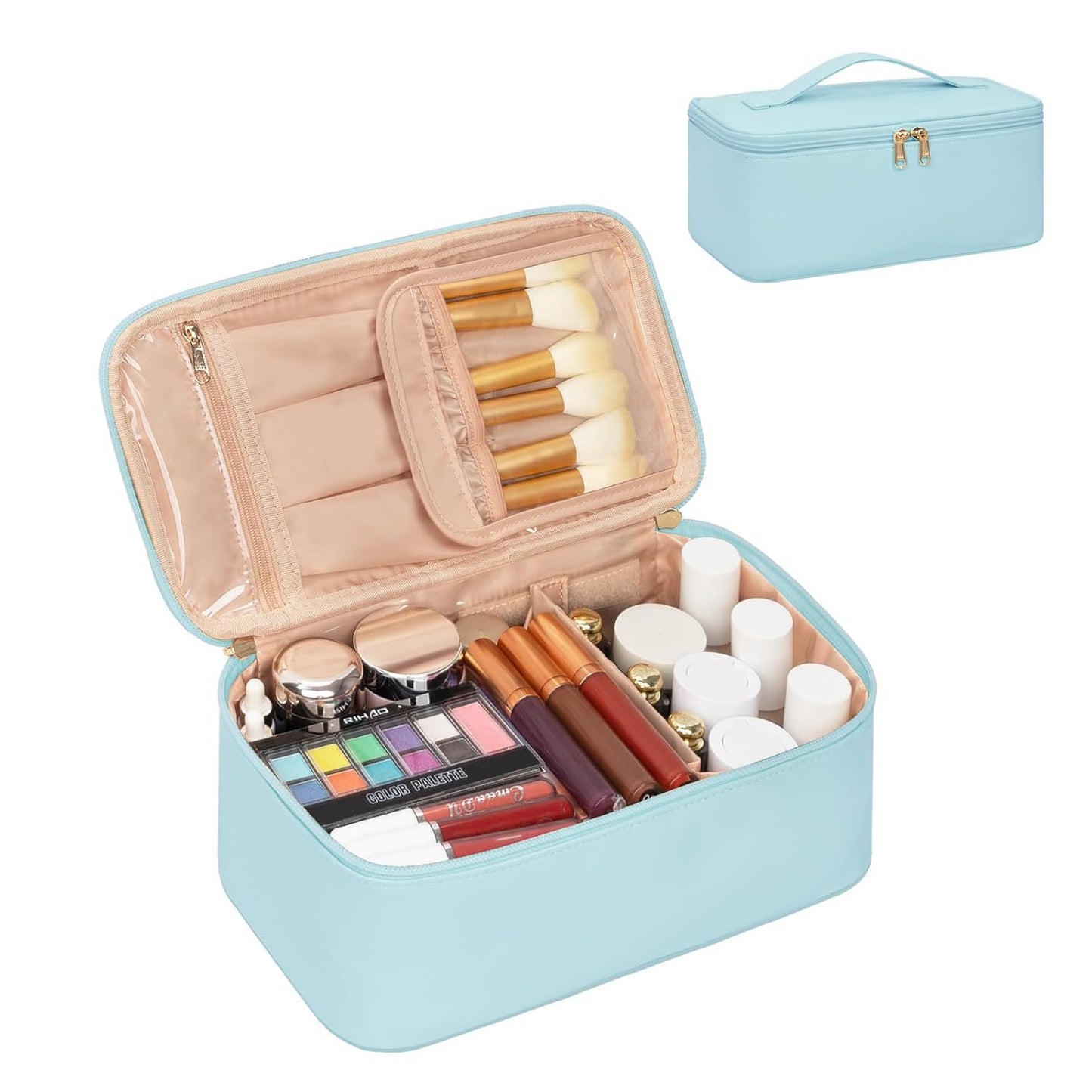 Kosmetik Organizer mit Fächern und Spiegel Brehn