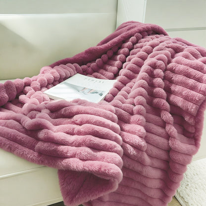 Damen Superweiche Plüschdecke mit 3D-Struktur Brehn