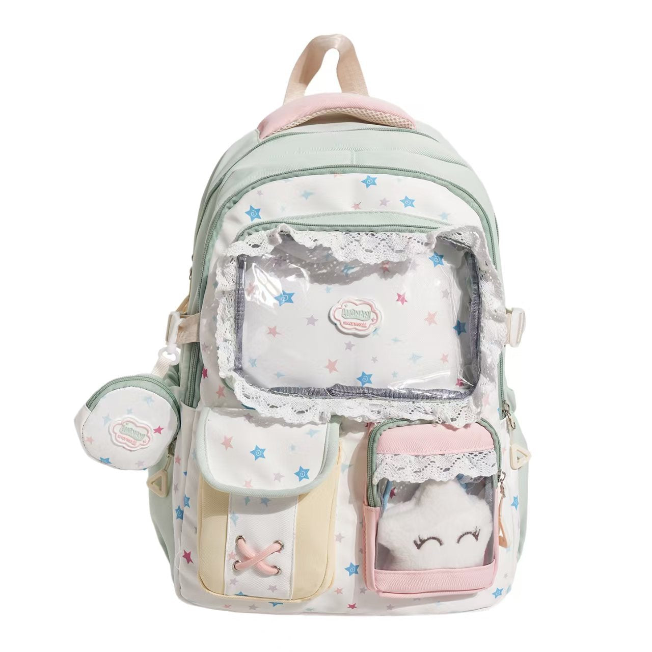 Transparent Front Multi-Compartt Backpack Brehn