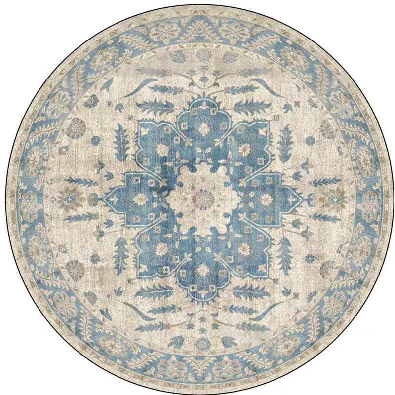 Runder Vintage Floral Teppich