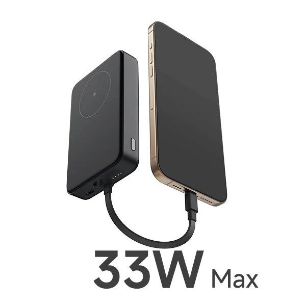 Magnetische drahtlose Powerbank mit magnetischer Ausrichtung und USB-C-Durchgang Brehn