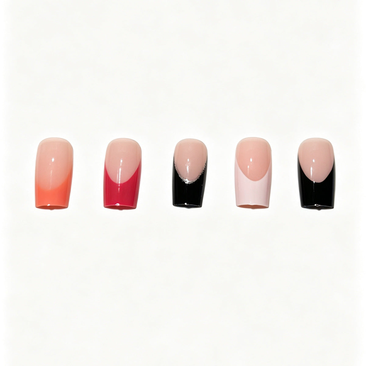 Gradient Französische Spitze Press-On Nagelset Brehn