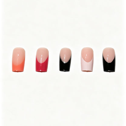 Gradient Französische Spitze Press-On Nagelset Brehn