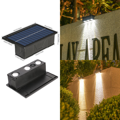 Outdoor Solar RGB Dual-Strahl Wandlampe mit integriertem photovoltaischen Panel und wetterfestem Montagesockel Brehn