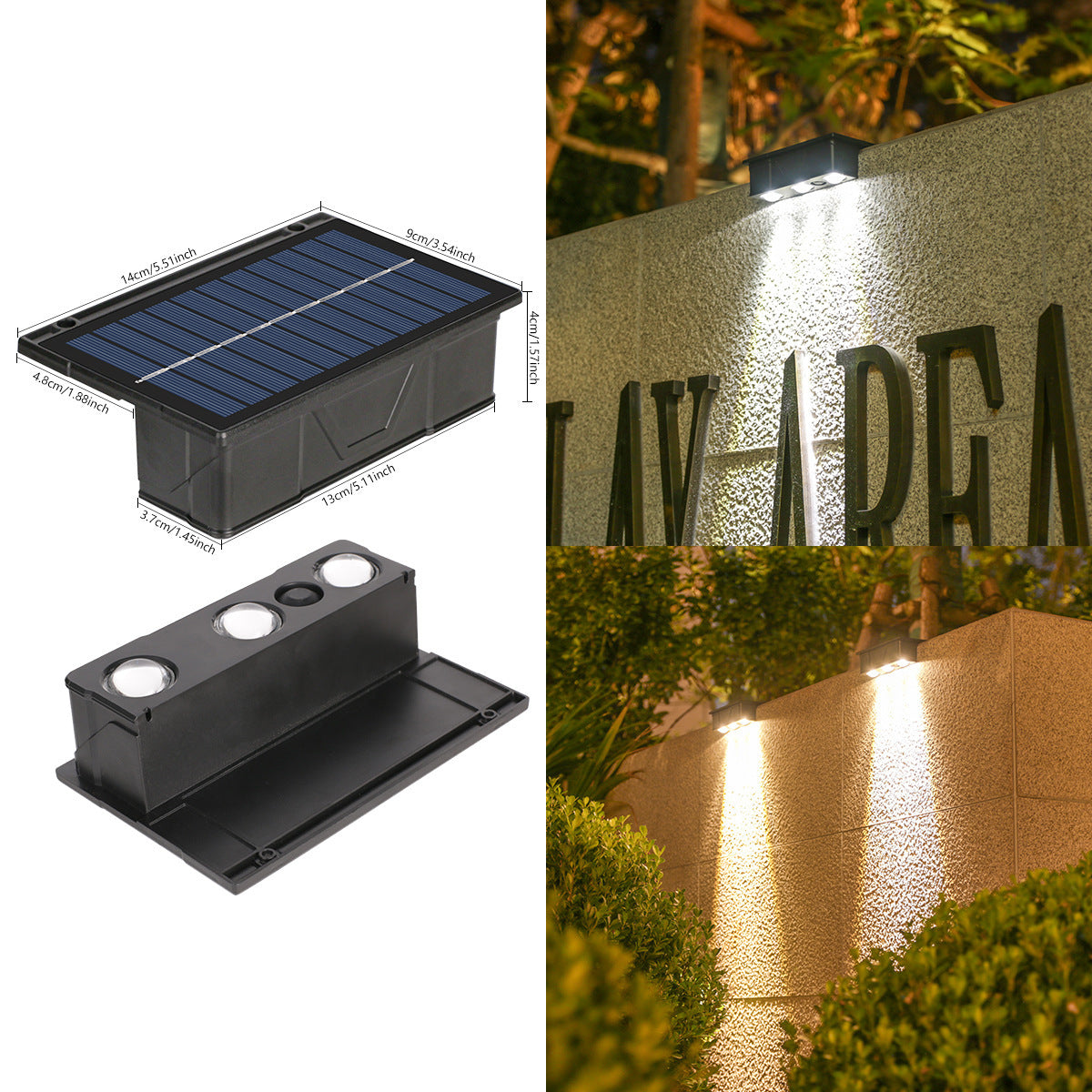 Outdoor Solar RGB Wandmontierte Akzentlichter mit Dual-Strahl Waterproof Design Brehn