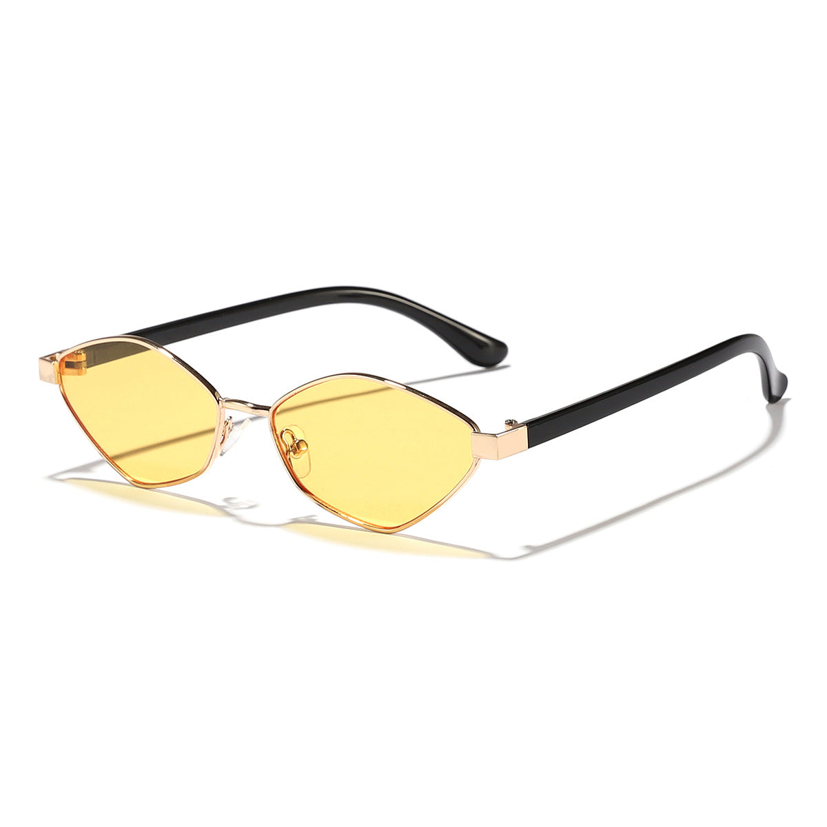 Damen Katzenaugen Sonnenbrille mit braunen Gläsern und elegantem Metallrahmen Brehn