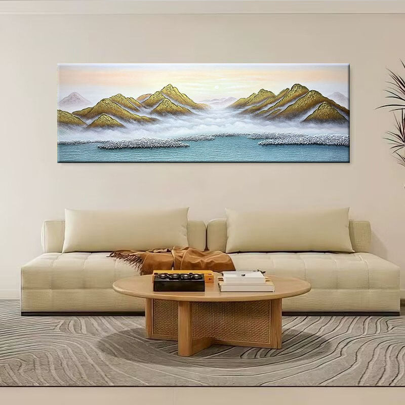 Maleri von einer malerischen Berglandschaft auf Leinwand