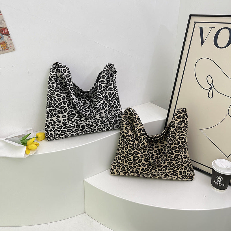 Leopard Print Schlappe Schultertasche