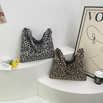 Leopard Print Schlappe Schultertasche