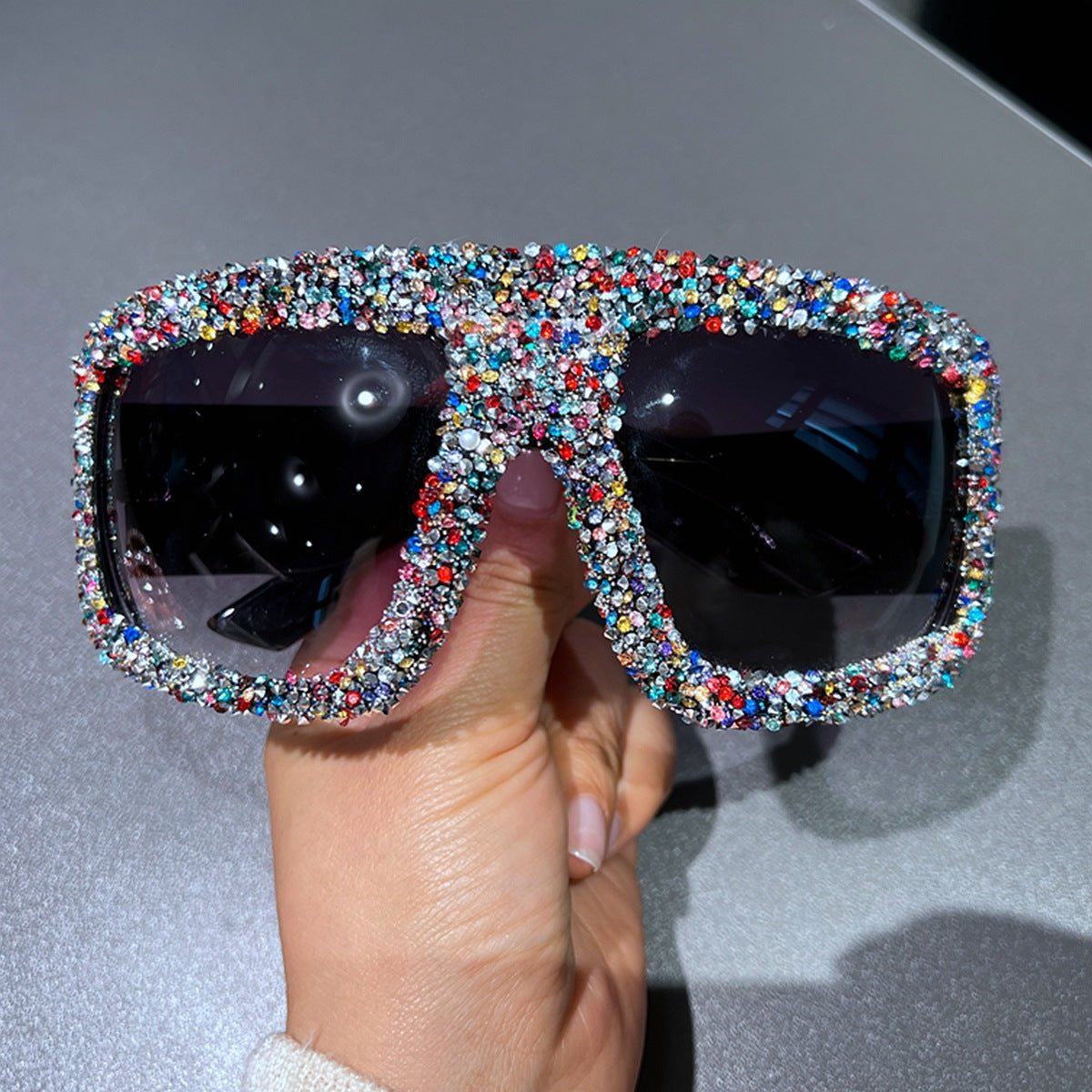 Damen extravagante Kristall-Sonnenbrille Brehn