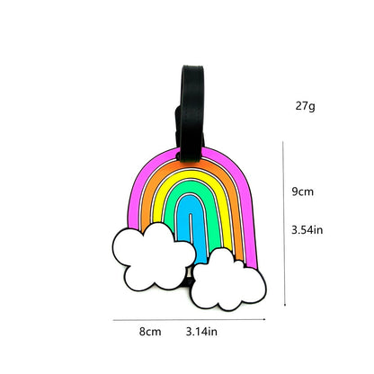 Silikon-Regenbogen-förmiger Gepäckanhänger mit verstellbarem Schnallenriemen weicher PVC-Reise-ID-Anhänger Brehn